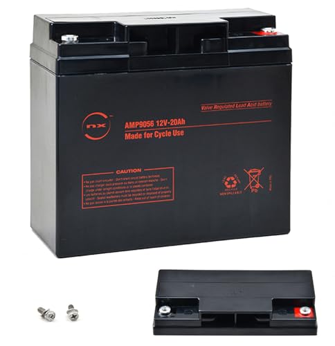 12V Rechargeable Lead Acid Battery 20Ah | 12 Volt Deep Cycle Battery for Scooters, Quad Bikes, Electric Vehicles, Wheelchairs, Golf Carts & Emergency Backup Power