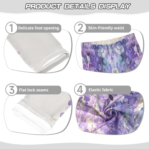 Boccsty Watercolor Light Purple Butterflies Girls Leggings Kids Yoga Pants Dance Active Tights 4T3