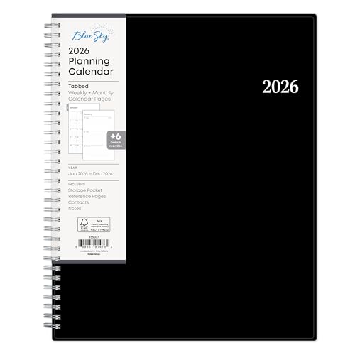 Blue Sky 2026 Weekly and Monthly Planner Calendar, Includes January