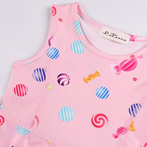 Labeca Girls Lollipop Printed Birthday Party Play Sleeveless Pink Dress Lollipop M #TOP3