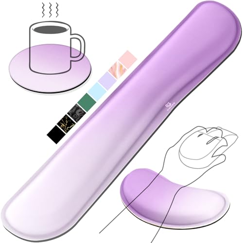 Image of Gimars Upgrade Enlarge Silky Gel Memory Foam Keyboard Wrist Rest, Wrist Rest for Computer Keyboard, Ergonomic Mouse pad Rests for Typing Pain Relief, Wrist Support for Office, Gaming, Purple Gradient