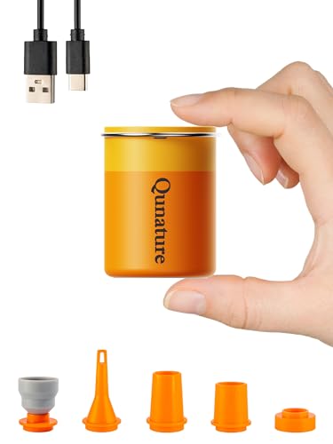 Qunature Mini Pompe à Air Électrique 400 L/Min, 5 kPa avec Batterie 1500 mAh, Rechargeable Magnétique 2-en-1 pour Gonflage & Dégonflage, Matelas...