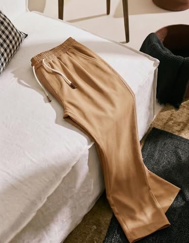 Image of COOFANDY Men's Casual Chino Pants Relaxed Fit Drawstring Elastic Waist Lightweight Pant Twill Pleated Trousers