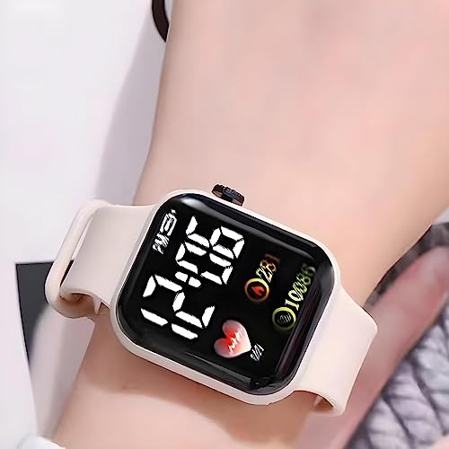 Acnos 6 Colours Luminous LED Display Fashionable Children Kids Digital Watches Waterproof Sports Square Electronic Led Watch for Kids Boy Baby Girls Digital Watch for Kids - Image 4