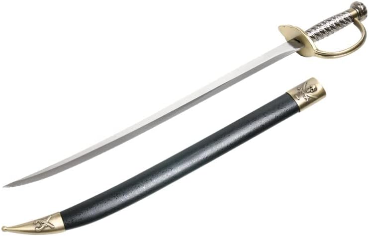 Munetoshi 28" Caribbean Pirate Cutlass Sword Bow Guard Saber Movie Replica with Scab