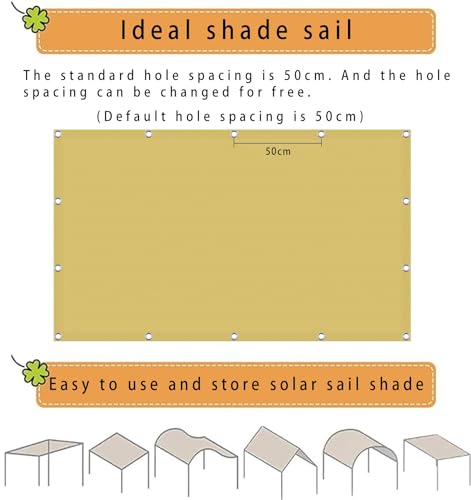 Voile solaire rectangulaire crème de haute qualité avec œillets - 6