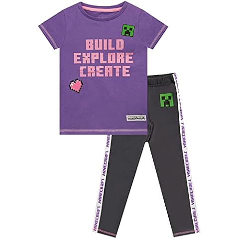 Girls Minecraft Creeper Top and Leggings Set Cover
