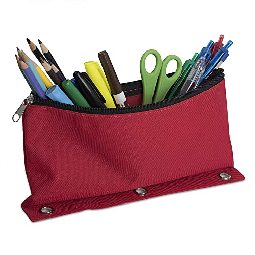 3 Ring Canvas Cloth Pencil Pouches In Bulk Assorted Color Bundles (24 Pencil Cases In 8 Colors) #TOP5