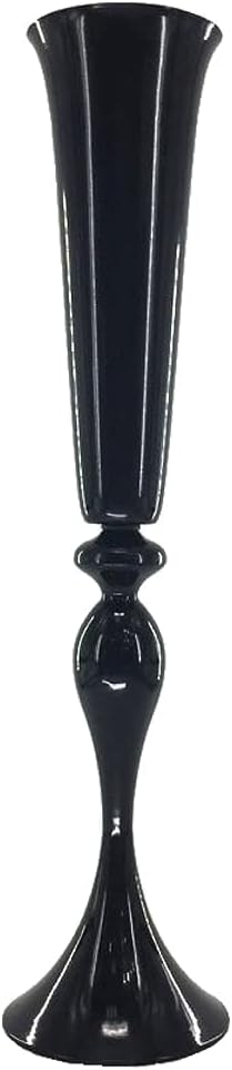 Versatile Metal Wedding Centerpieces Vase Trumpet Road Lead for Party Dinner Centerpiece Anniversary Ceremony Birthday Event Hotel Decor Home Decoration WEPDIY (Black, 22 inch) Black 22 inch