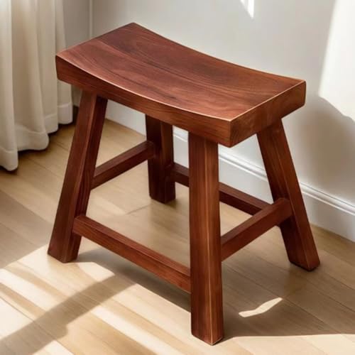 Taburete de banco de madera maciza sin respaldo, estilo rústico industrial de granja, asiento versátil para comedor, cocina, baño o exhibición de plantas