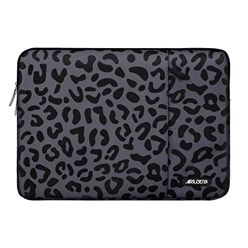 Mosiso Laptop Sleeve Case Compatible With Macbook Air/Pro, 13-13.3 Inch Notebook, Compatible With Macbook Pro 14 Inch 2023-2021 A2779 M2 A2442 M1, Leopard Grain Polyester Vertical Bag With Pocket #TOP11