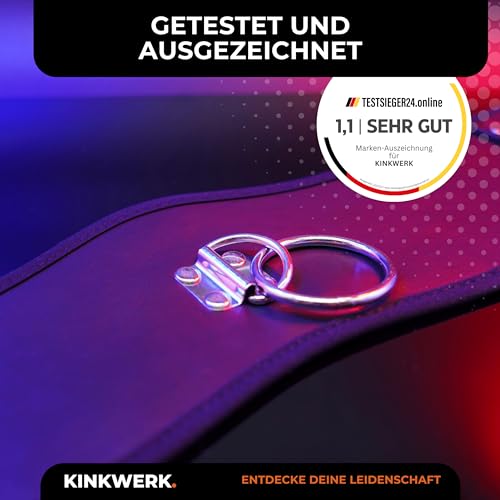 KINKWERK Breites Halsband mit Führungsleine | Breite Ausführung für Kontrolle für Mann & Frau | BDSM, Bondage