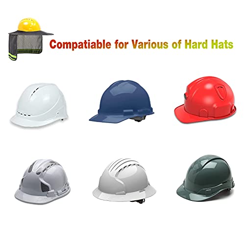 Image of Hard Hat Sun Shade, High Visibility Sun Visor Neck Shade with Reflective Strip, Full Brim, Man & Woman (Hard Hat Not Included), Grey, 3 Pack