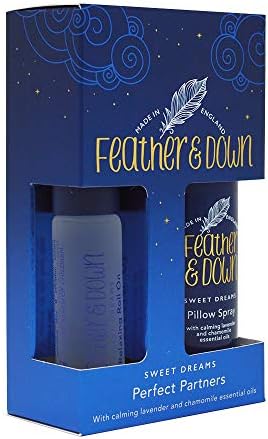 Feather & Down Sweet Dreams Perfect Partners Gift Set (50ml Pillow Spray & 10ml Roll-on) - With calming lavender & chamomile essential oils. Cruelty Free.