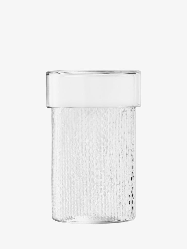LSA International Wicker Container & Lid Ø15cm/H24.5cm Clear| 1 Unit | Mouthblown & Handmade Glass | WR21