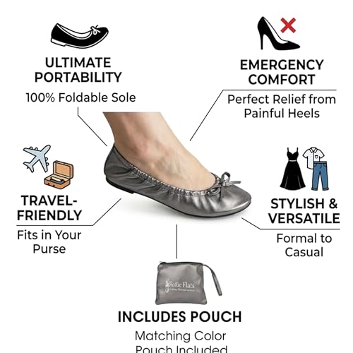 Image of Women's Foldable Ballet Flats - Portable Flat Shoes for Travel and Wedding that Fit in Your Purse
