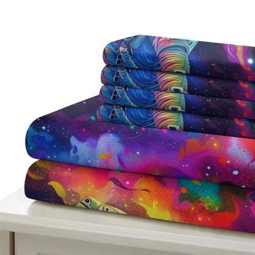 Housse de couette astronaute 3D microfibre lit Super King 260x220 cm
