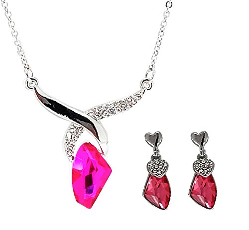 Valentine Gift : YouBella Valentine Collection Crystal Jewellery Pendant Necklace with Chain and Earrings
