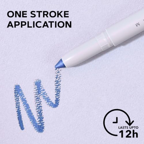 Image of SIMPLYNAM Ultimate Kajal | 1 Stroke Intense Color Payoff | Water Resistant | Long-Lasting & Smudge-Proof | Safe for Sensitive Eyes | 7X More Product | In-Built Sharpener & Smudger | Metallic Blue