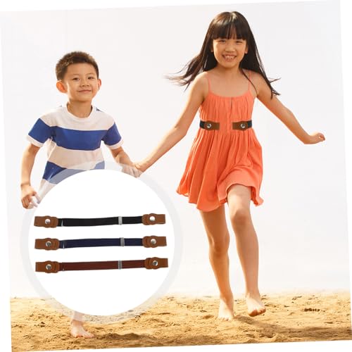 3pcs Elastic Waist Belts Stretchy Dress Pants Belts for Boys and Lightweight Waistband for Childrens School and Daily Wear Includes Black Navy and Colors2