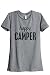 Happy Camper Relaxed T-Shirt Tee Women - Heather Grey - Medium