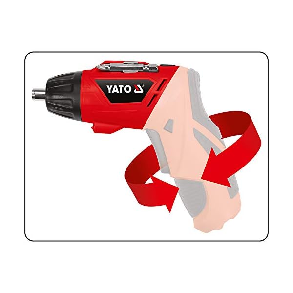 Yato Cordless Combi Drill Bohrschrauber 3,6 V 1,3 Ah YT-82760 Rot Schwarz – Bild 6