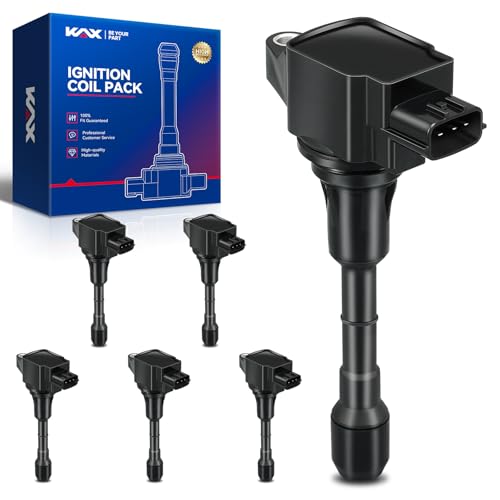 Image of KAX Pack of 6 UF550 Ignition Coil Set for Nissan Murano 2009-2023, Maxima 2009-2014, 2016-2023, Pathfinder 2013, 2015-2020, 2022-2024, 2014 3.5L, INFINITI QX60 2018-2020, UF550