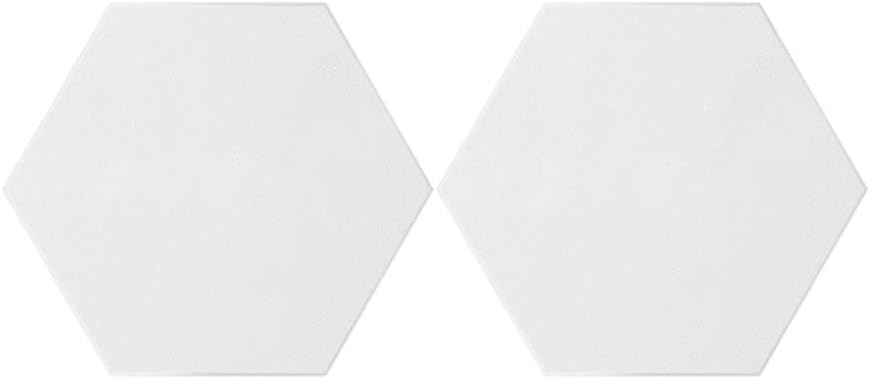 2 Pcs Hexagon Canvas Stretched Artist Canvas Quality Acid-Free Stretched Boards White Blank Canvas for Painting 40cm