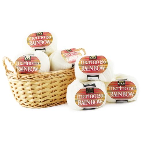 マンセルメリノレインボウ(並太) 144番色(白) 10玉セット[No.076]