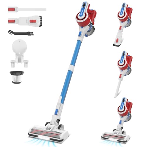 Cordless Vacuum Cleaner, Powerful Suction Stick Vacuum, Rechargeable, Lightweight Handheld Vacuum with Crevice Tool, and Anti-Tangle, Versatile for Carpet, Tile, Pet Hair, Hardwood Floors