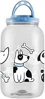 Pote Porta Ração Comedouro Cachorro Gato 3,6lt com Alça (Dog Azul)