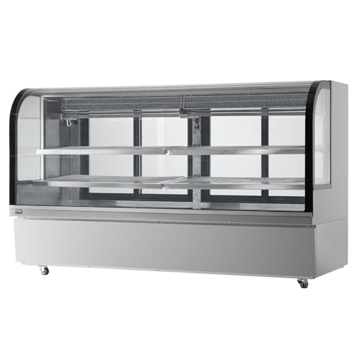 VEVOR Kühlvitrine Gebäckvitrine 901 L, 4-stufiger kommerzieller Kühlvitrinenschrank Kuchentheke kalte Theke mit LED-Beleuchtung, Abluftkühlun