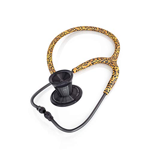 Image of MDF Instruments, Cheetah Blackout ProCardial Cardiology Stethoscope, Limited Edition Mprints, Lightweight Titanium, Adult, Dual Head, Cheetah Tube, Blackout Chestpiece-Headset, MDF797TCTBO
