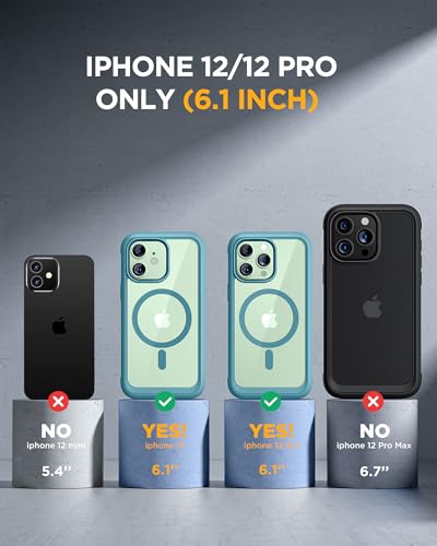 Image of Miracase Glass Series Designed for iPhone 12 /12 Pro 6.1 Inch, Upgrade Full-Body Magnetic Case with Built-in 9H Tempered Glass Screen Protector, with Camera Lens Protector, Magnetic Green