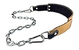 Dominion Strength Training Leather Dip Belt with Chain - for Weighted Pullups and Dips - Professional Grade - Fits Any Waist Size (Black Suede)