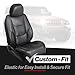 Coverland Custom Car Seat Covers Compatible with 2016-2021 Mazda CX-3 - Premium Leather Non-Slip Memory Foam Waterproof Seat Cover Custom Fit Interior Protector [Front Seat-Black]