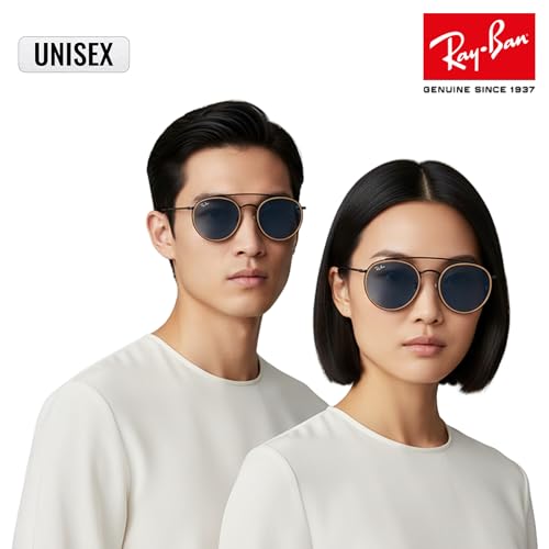 Image of Ray-Ban RB3647N ROUND DOUBLE BRIDGE Round Shaped Sunglasses for Men & Women with Official RAYBAN Eyewear Kit