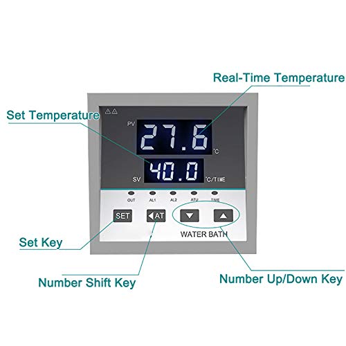 NBXLHAO BañOs MaríA De Laboratorio, BañO MaríA TermostáTico Digital, con FuncióN De TemporizacióN RT A 99 ℃, Pantalla De Temperatura, Incrementos De 0.1 ° C, Acero Inoxidable,4Holes