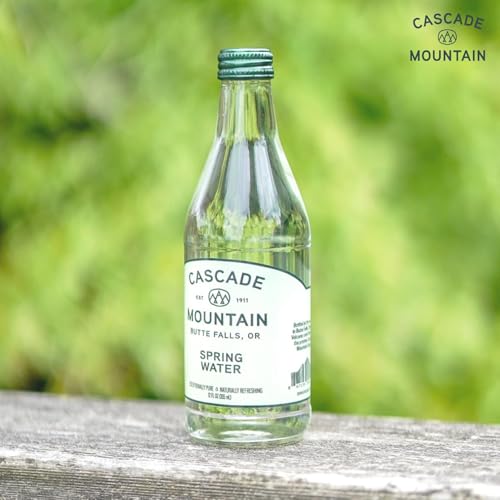 image for Cascade Mountain Mineral Water in Glass Bottle | 12oz (12 Pack) | 7.7 
