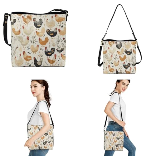 Image of HUGS IDEA Leather Purses and Handbag for Women Bucket Bag with Wrist Wallet 2 Packs