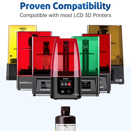 Elegoo Abs-Like 2.0 3D Printer Resin 1Kg Grey, Rapid Precise Printing Resin 405Nm Lcd Uv-Curing For Lcd 3D Printer #TOP3
