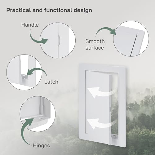 Vent Systems 10 x 20 cm Zugangsklappe aus ABS-Kunststoff für Trockenbau, Wand und Decke, Elektro- und Sanitär-Service-Türabdeckung - Rahmengröße 135 x 235 mm