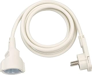 Brennenstuhl extension cable with angled flat connector 2m, H05VV-F F3G1, white, 1168980220