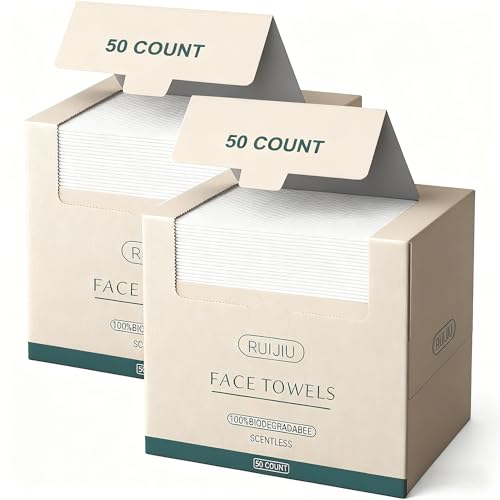 Serviettes de visage jetables bio lot de 2 pour soin quotidien