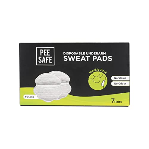PEESAFE Almohadillas Sudor Axilas - (14 almohadillas dobladas) | antitranspirante axilas | parches sudor axilas | Absorbe el sudor y los olores | sudor almohadillas para mujeres y hombres