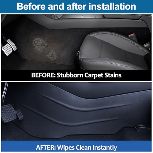 2025 2026 Tesla Model Y Center Console Side Anti-Kick Mats Leather Dead Pedal Side Anti Kick Pads Dust Resistant Pad Protector for New Model Y Launch Series Accessories — view 3