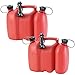 Produktbild 2er Set: 2x Doppelkanister PROFI rot 3,0 + 1,5 Liter UN inkl. Ausgiesser je Kombikanister Made in Germany !