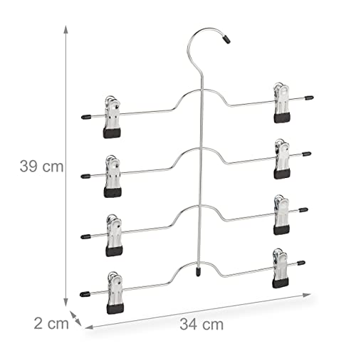 Cintre multiples à clips métal cintre pantalon jupe argenté - 5