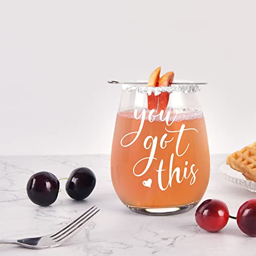 Dazlute You Got This Wine Glass, New Job Promotion For Coworker/ Going Away/Congratulations/ Moving Away /Graduation Gift, Inspirational Encouragement Get Well Soon After Surgery Or Divorce Gift 15 0Z #TOP5