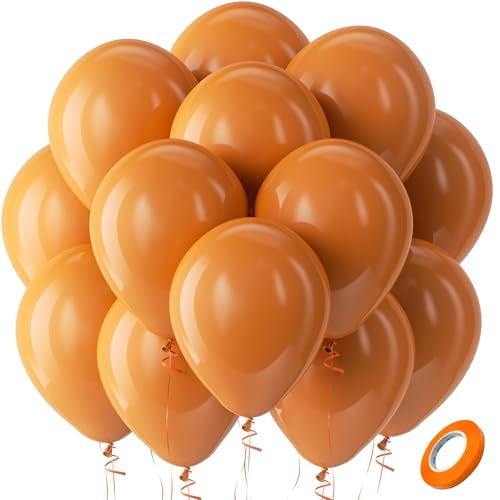 Bezente Burnt Orange Balloons Latex Party Balloons - 100 Pack 12 inch Round Helium Dusty Retro Terracotta Rust Autumn Boho Balloon for Wedding Graduation Birthday Fall Themed Party Decorations